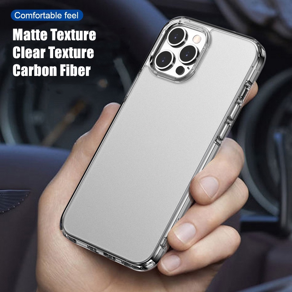 Case Transparan Tekstur Matte Untuk iPhone 13 Pro MAX / 13 / 13pro / 12 / 12pro / 12pro MAX / mini