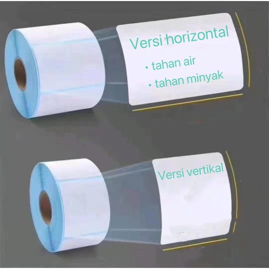 Kertas Resi Label Thermal Barcode Roll 100x100mm isi 500 Pcs