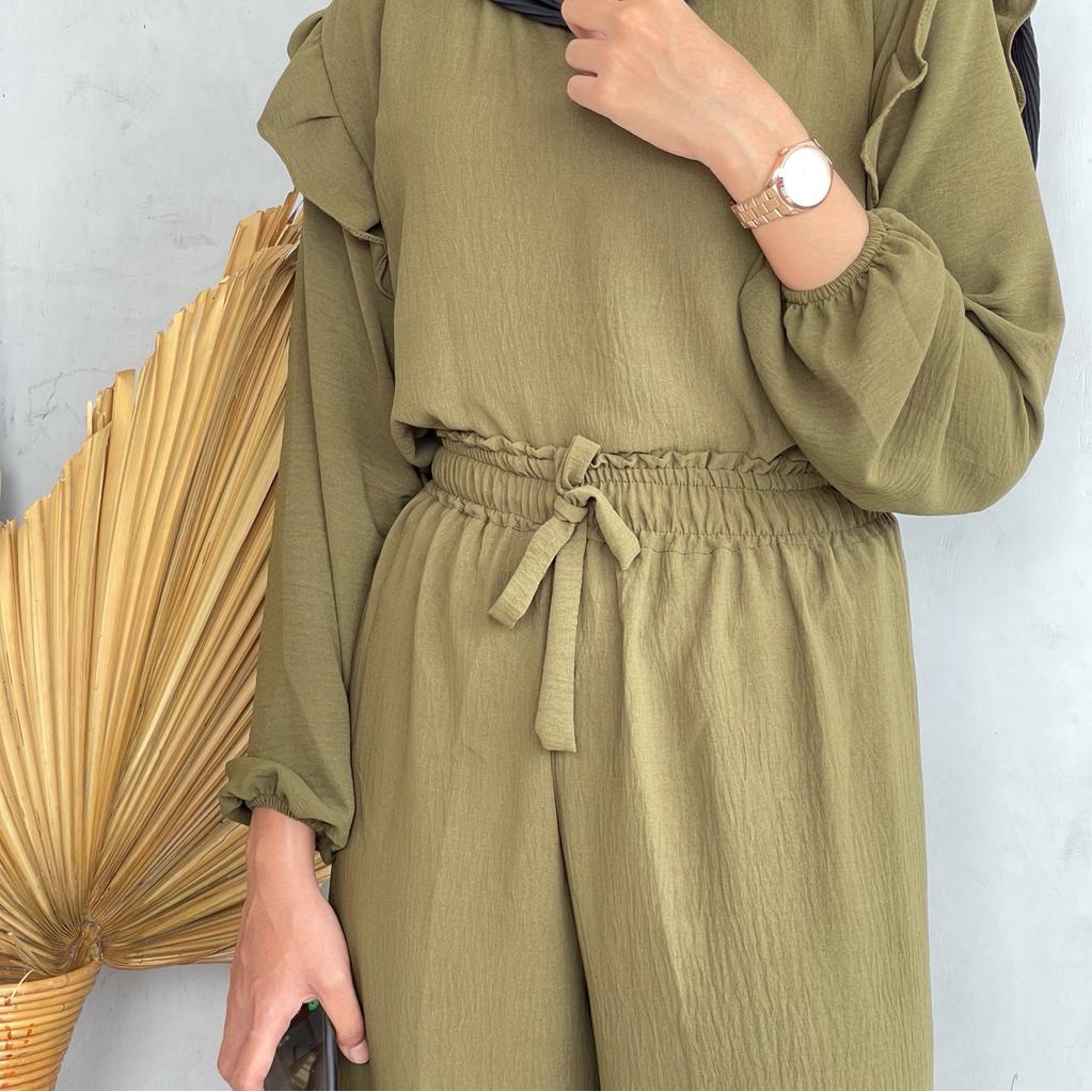 RUBY SET//SETELAN KULOT KRINKEL//OOTD KEKINIAN// SETELAN TERLARIS// SETELAN PALING BANYAK DI MINATI-ARMY