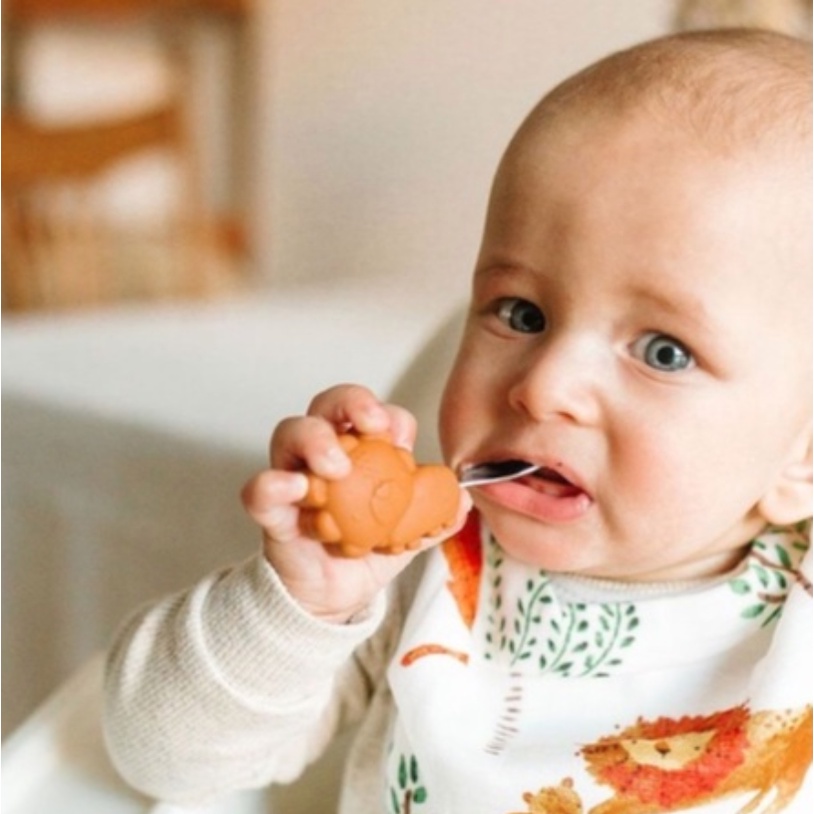 Loulou Lollipop Learning Spoon &amp; Fork Set - Sendok Garpu Silicone Stainless Anak Bayi Latihan Silikon Baby Cutlery