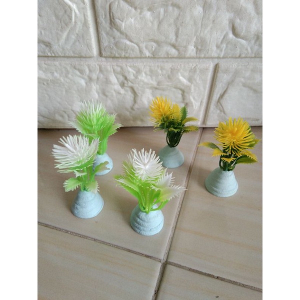 tanaman hias plastik mini aquarium