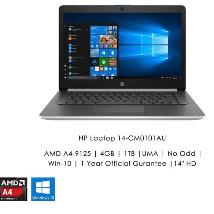 LAPTOP HP AMD A4 9125 RAM 4GB HDD 1TB 14in WIN ORI 