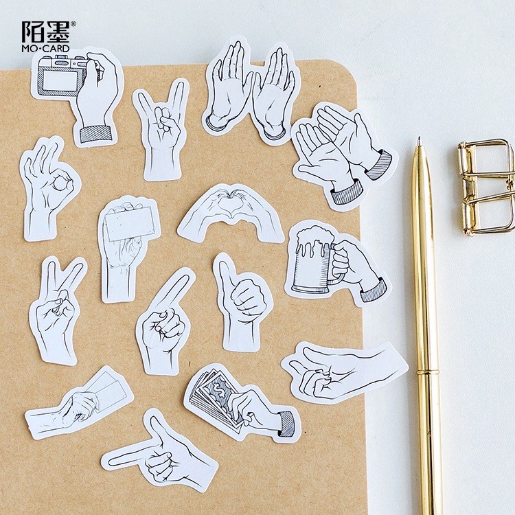 45 pcs Stickers HANDS Deco Diary DIY ScrapBook Planner Bujo  Journal-stiker lucu murah aesthetic