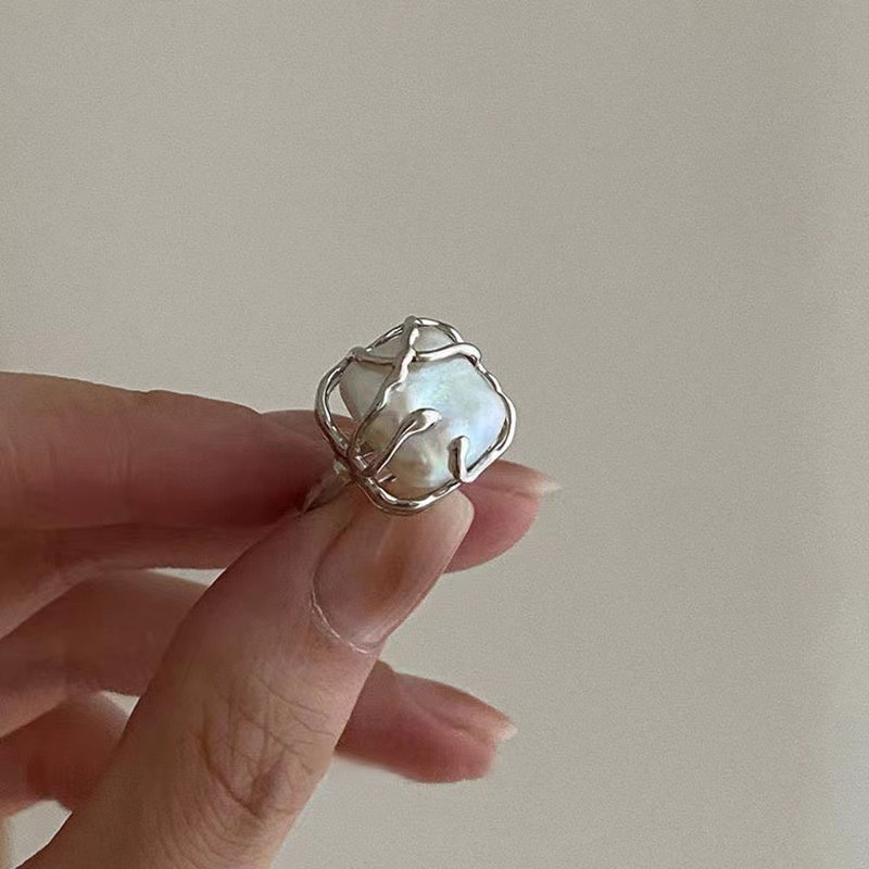 Cincin Jari Telunjuk Hias Mutiara Gaya Retro Korea Untuk Wanita