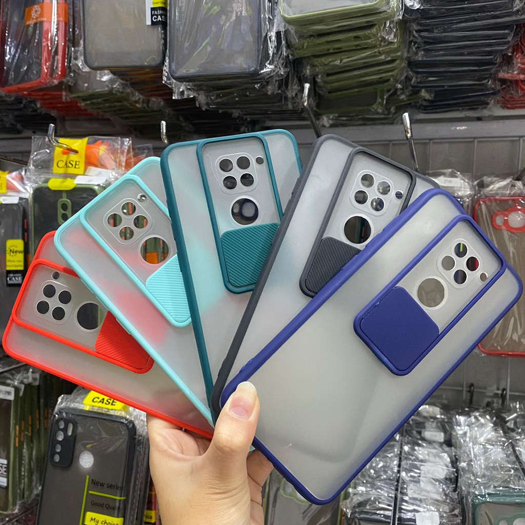 Xiaomi Redmi Note 9 Slide Case Protection Camera Matte Candy Soft Case