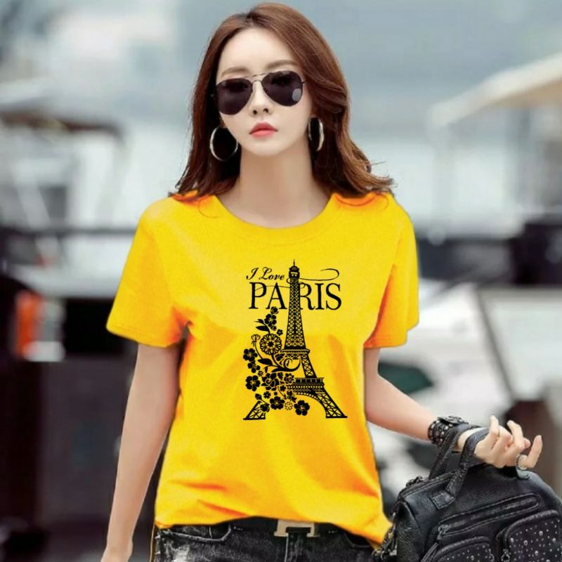 Jeslyn.Fashion Baju Kaos wanita Lengan Pendek Kekinian Abg dan Dewasa Adem dan Tebal,Pakaian wanita Atasan TShirt wanita Baju Kaos Cewek Dewasa,Remaja,Abg Tangan Pendek Terbaru Kekinian Murah Paris-4