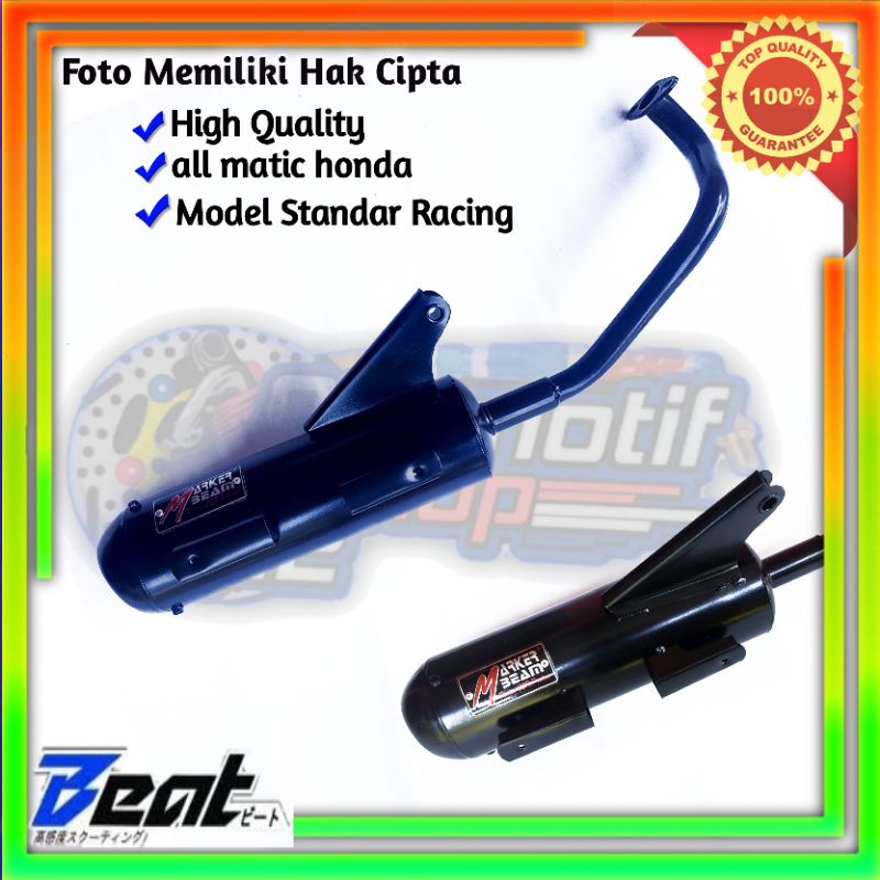 Knalpot Kenalpot racing CSR mberr beat Fi/ scoppy / beat karbu/ spacy standard bobokan warna hitam