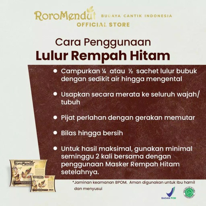 Lulur Whitening Rempah Hitam Roro Mendut