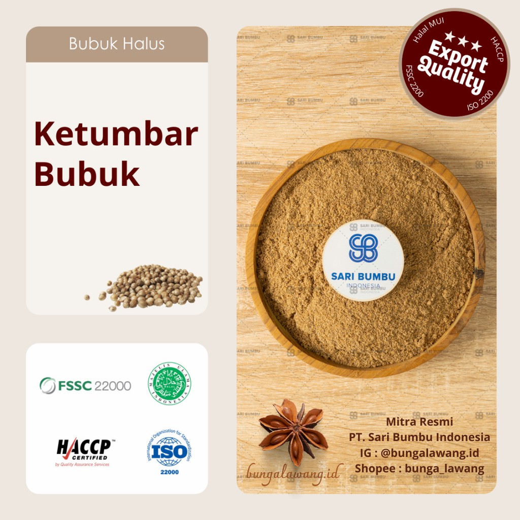 

Ketumbar Bubuk / Coriander Powder Export Quality