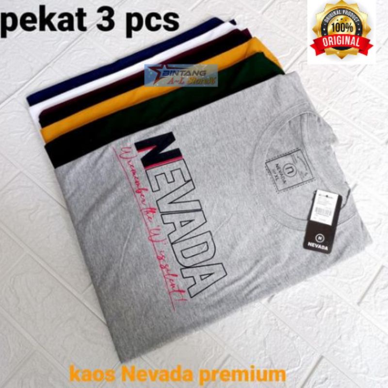 ( COD ) 3pcs kaos Nevada branded matahari original Motif RANDOM acak / kaos premium terlaris / kaos pria wanita dewasa / Kaos pria distro/ baju kaos pria distro