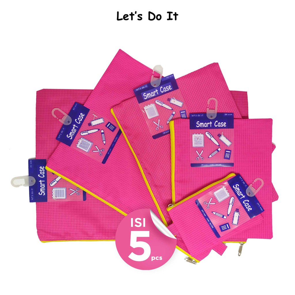 

Smart Case/Map Zipper Let's do it full Collor isi 5 (A4, B5, A5, B6, A7) Pink