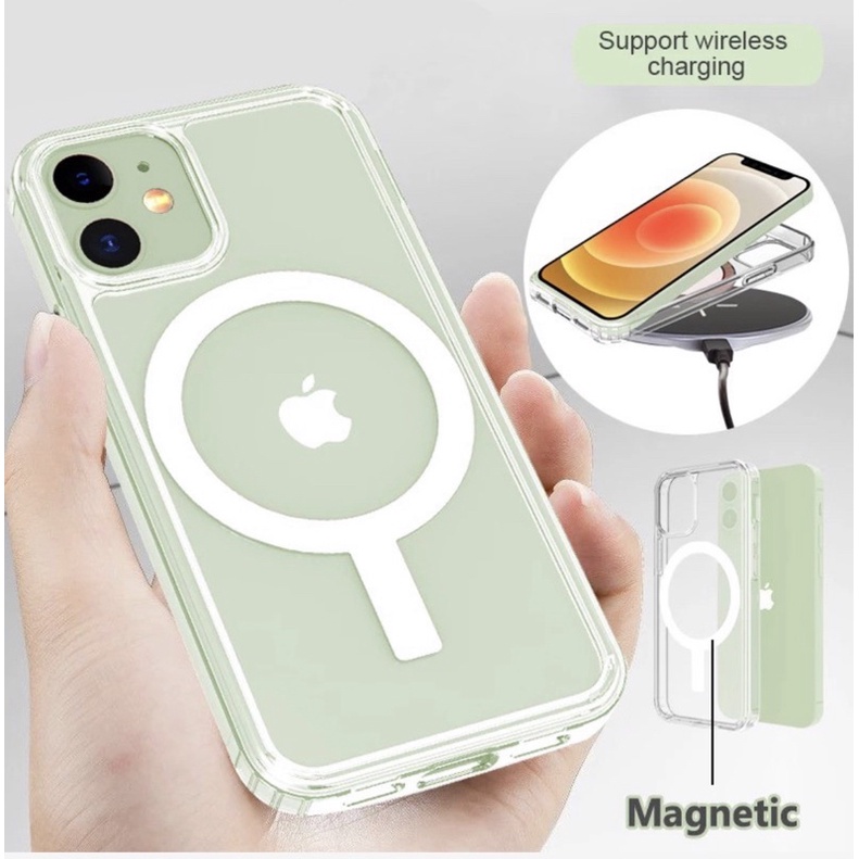 CASE MAGSAFE IP 12 PROMAX 12 PRO 12 6.1inch 12 MINI 11 PROMAX 11 PRO 11 XSMAX XR XS X TRANSPARAN-7