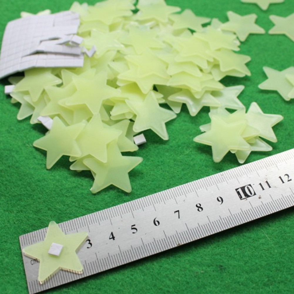 100pcs Stiker Bintang Glow in the Dark Star Wall Sticker