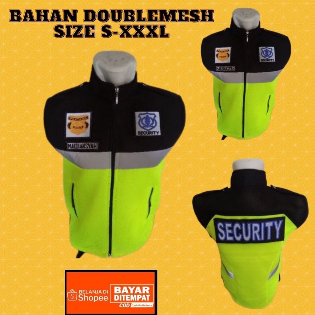 Rompi Polisi/Rompi Security Bahan Mesh/Tebal Multifungsi untuk Pria/Wanita Vest Pria Polisi/Security