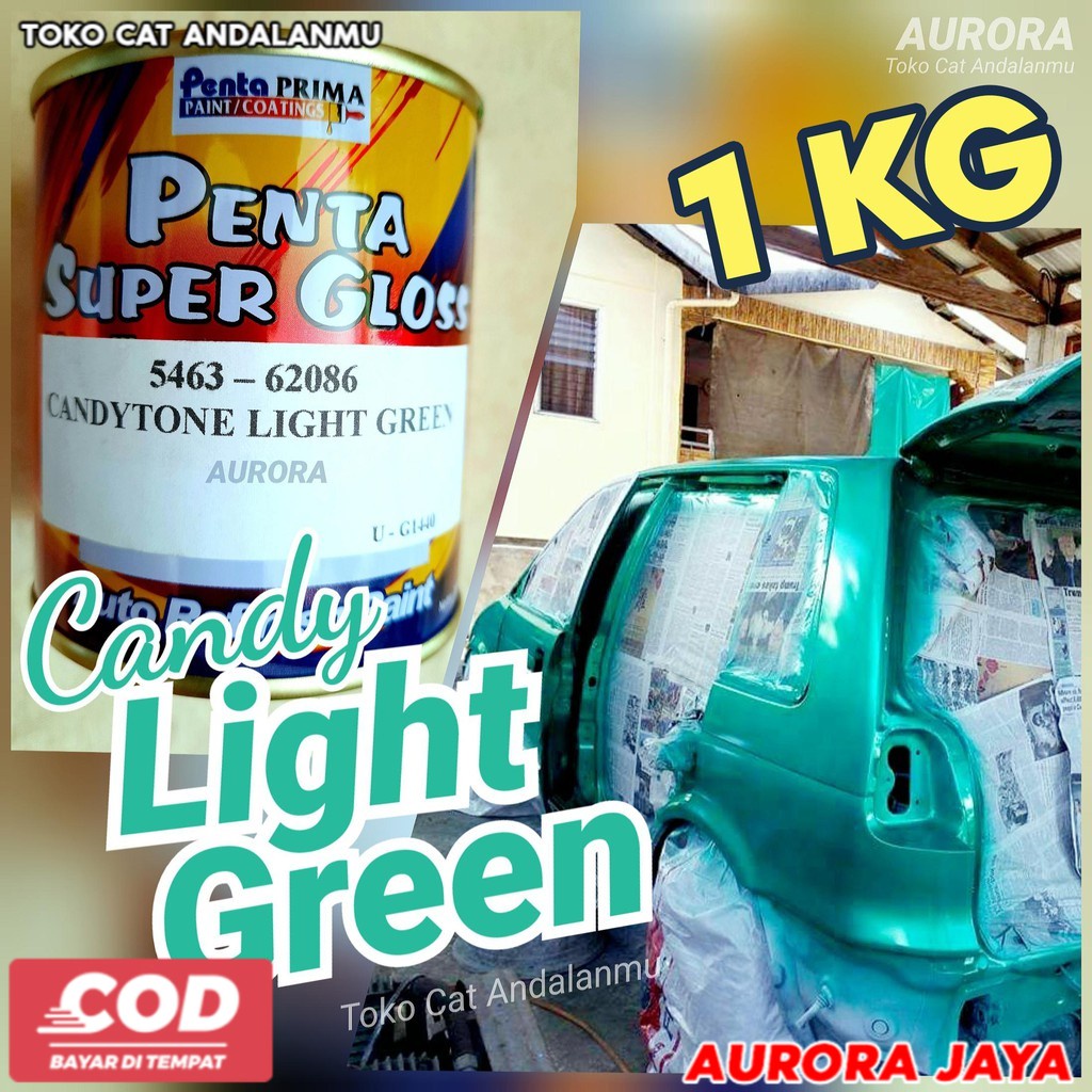 Cat Hijau Tosca Candy Tone 1Kg Light Green Penta Super Gloss Candytone Gren Toska Transparan Candi -