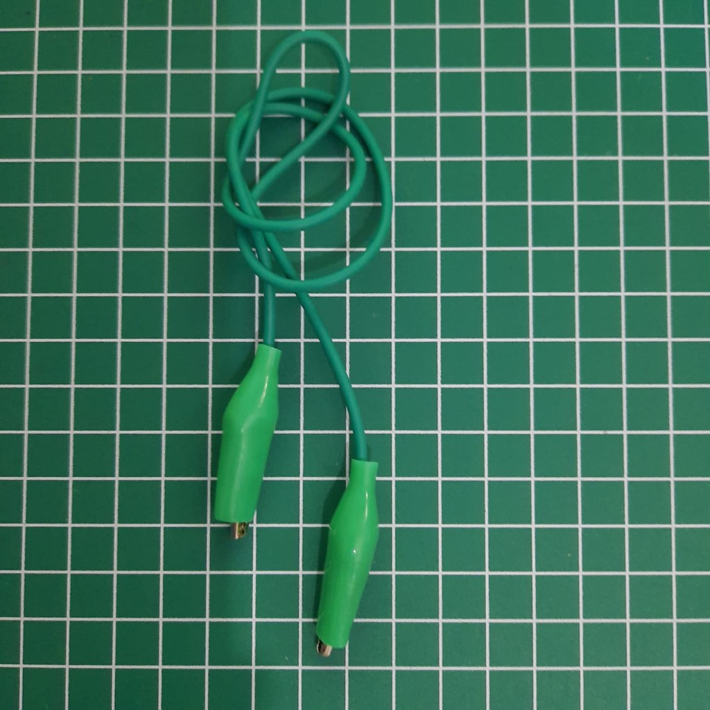 KABEL CAPIT BUAYA ALIGATOR CLIP KECIL 50CM - HIJAU