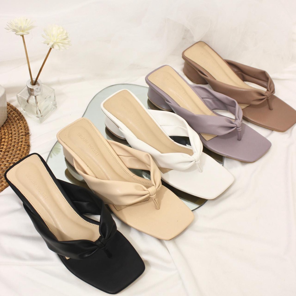 BRAIN WASH - SAKURA SANDAL HEELS  HAK TAHU 3 CM PREMIUM BEST SELLER [ REAL PICT ]