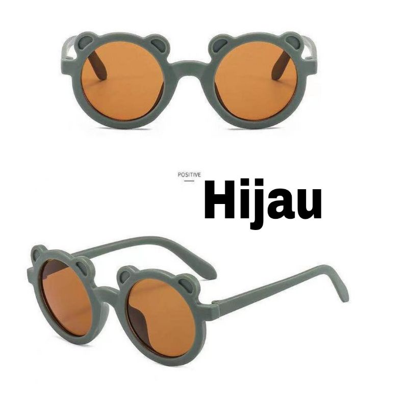 KACAMATA BULAT ANAK/ KACAMATA ANAK FASHION/ KACAMATA KEKINIAN ANAK VIRAL-KM_Green Panda