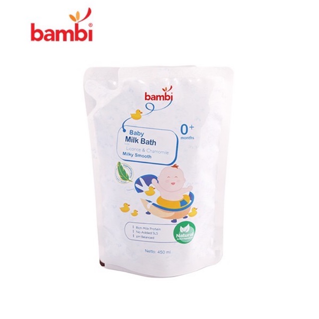 Bambi Milk bath Refill 450 ml - Sabun mandi bayi