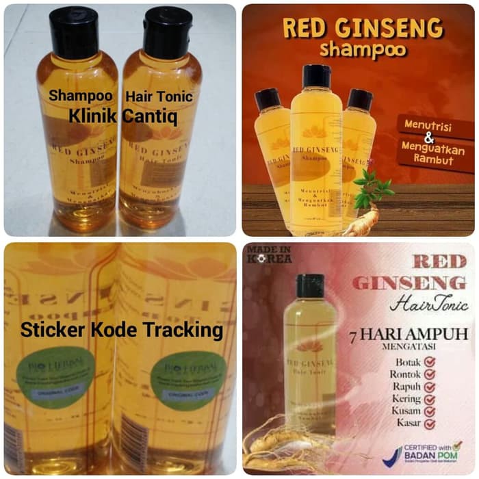 PAKET RED GINSENG SHAMPOO  BPOM ORIGINAL + HAIR TONIC BPOM ORIGINAL PENYUBUR RAMBUT