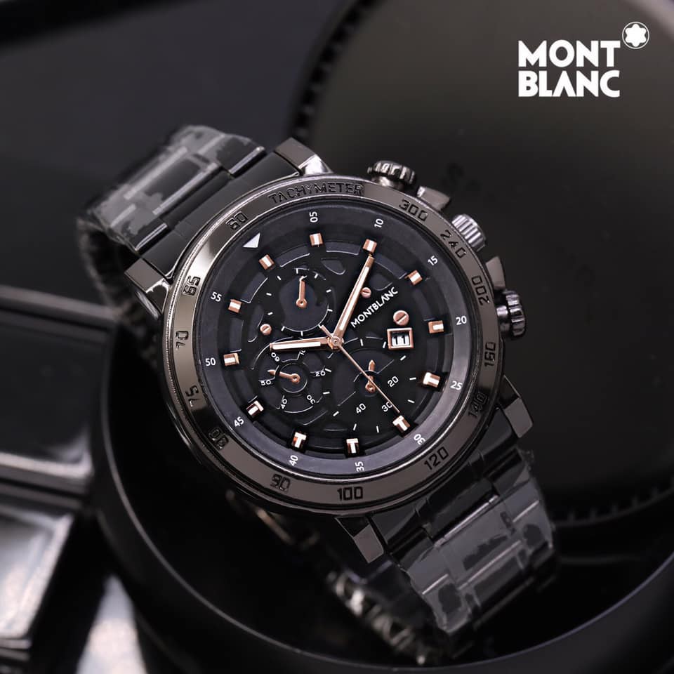 JAM TANGAN MONTBLANC RANTAI TGL AKTIF PRIA || DIAMETER 4,6CM