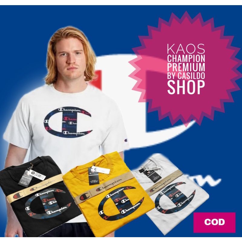 KAOS PRIA CHAMPION PREMIUM COTTON/MIRROR ORIGINAL