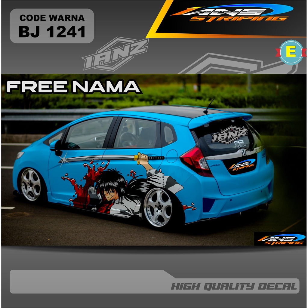 DECAL STIKER MOBIL HONDA JAZZ JESS / VARIASI DECAL STIKER HONDA BRIO AGYA AYLA TERMURAH / STIKER DECAL MOBIL TERBARU