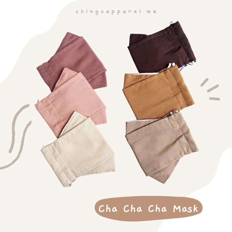 Masker kain 3D | masker kain katun 3 ply | masker kain headloop dan earloop | Cha Cha Cha Mask
