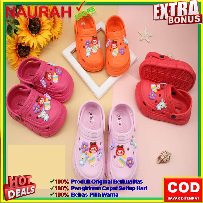 SANDAL ANAK ALINA E2022 A1 SENDAL FUJI VIRAL BAIM 100% ORIGINAL KUALITAS IMPORT JELLY EVA RUBBER ANTI SLIP NYAMAN EMPUK LUCU