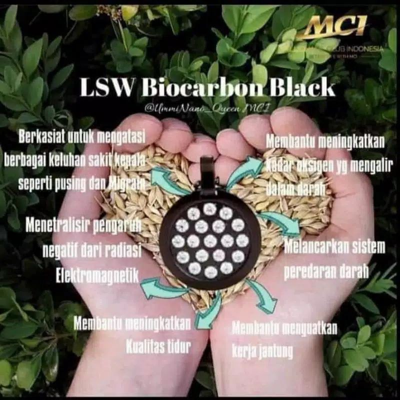 LSW BIOCARBON BLACK-Kalung Kesehatan Mci Terbaru Kalung Mci Kalung Kesehatan Kalung Pendant Mci Ori