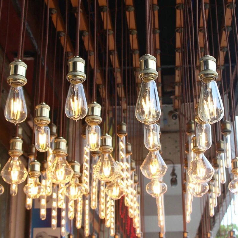 ST64 4/6/8/12W Retro Transparent LED Filament Bulb Lamp 220V E27 Vintage  Replace Incandescent Light for Home Bedroom