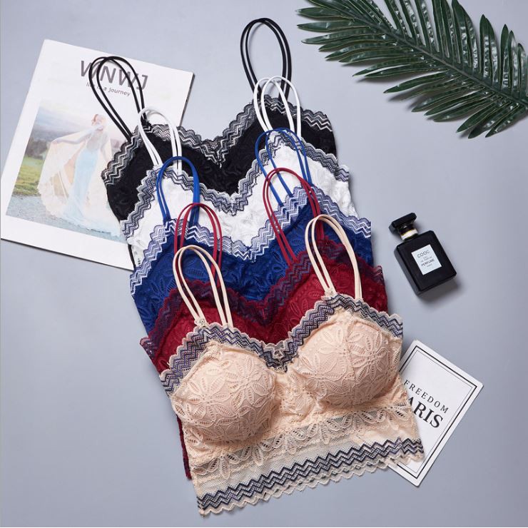 Gobra ♕ PW030 (Bahan Tipis) Bra Wanita Bralette Bahan Nylon Spandeks Aksen Renda Tanpa Kawat Aneka Warna Import Murah COD