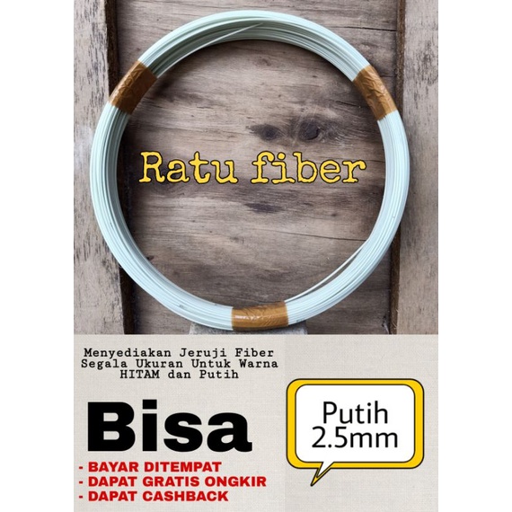 Jual jeruji fiber putih 2.5mm TERMURAH untuk sangkar, layangan dll
