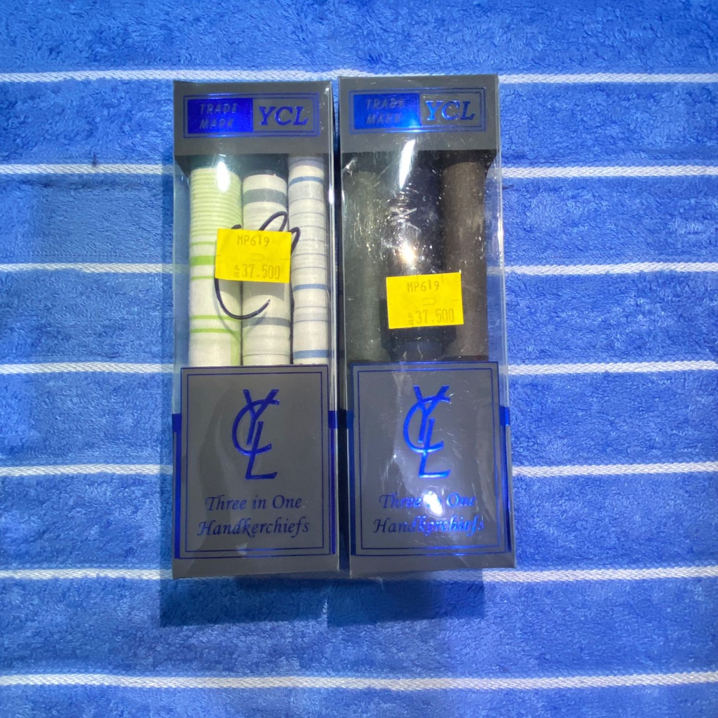1 BOX isi 3 pcs Sapu Tangan YCL Deluxe|Sapu Tangan Katun| Sapu Tangan Pria|Sapu Tangan Kantor