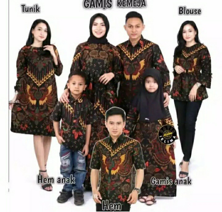 Batik Couple Keluarga Sania Ruffle Ori Ndoro Jowi Dnt Kupu Gold