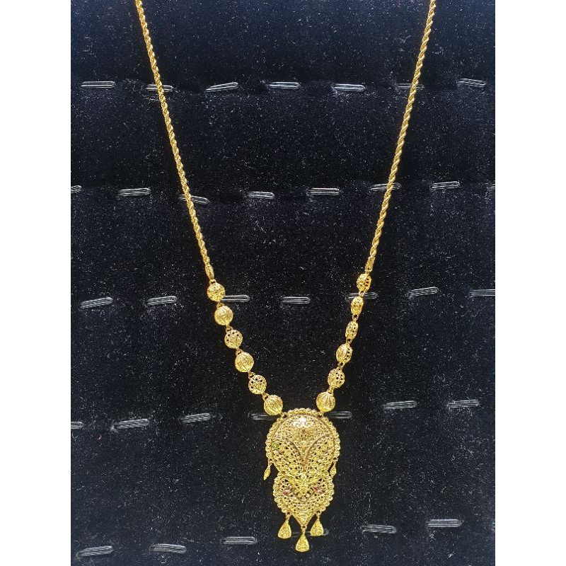 kalung panjang emas tua kadar 700 model rantai tambang lilit liontin arabian