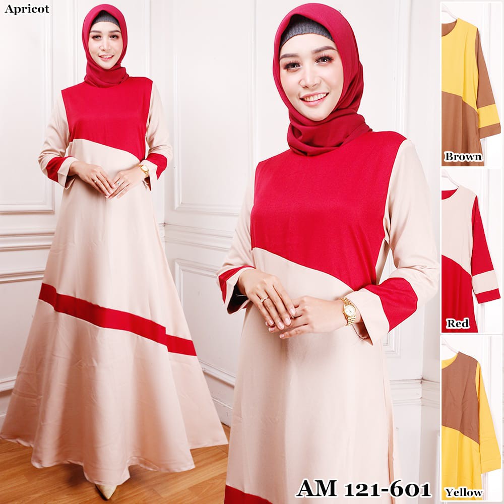 Gamis srikandi polos kombinasi warna Baju maxi