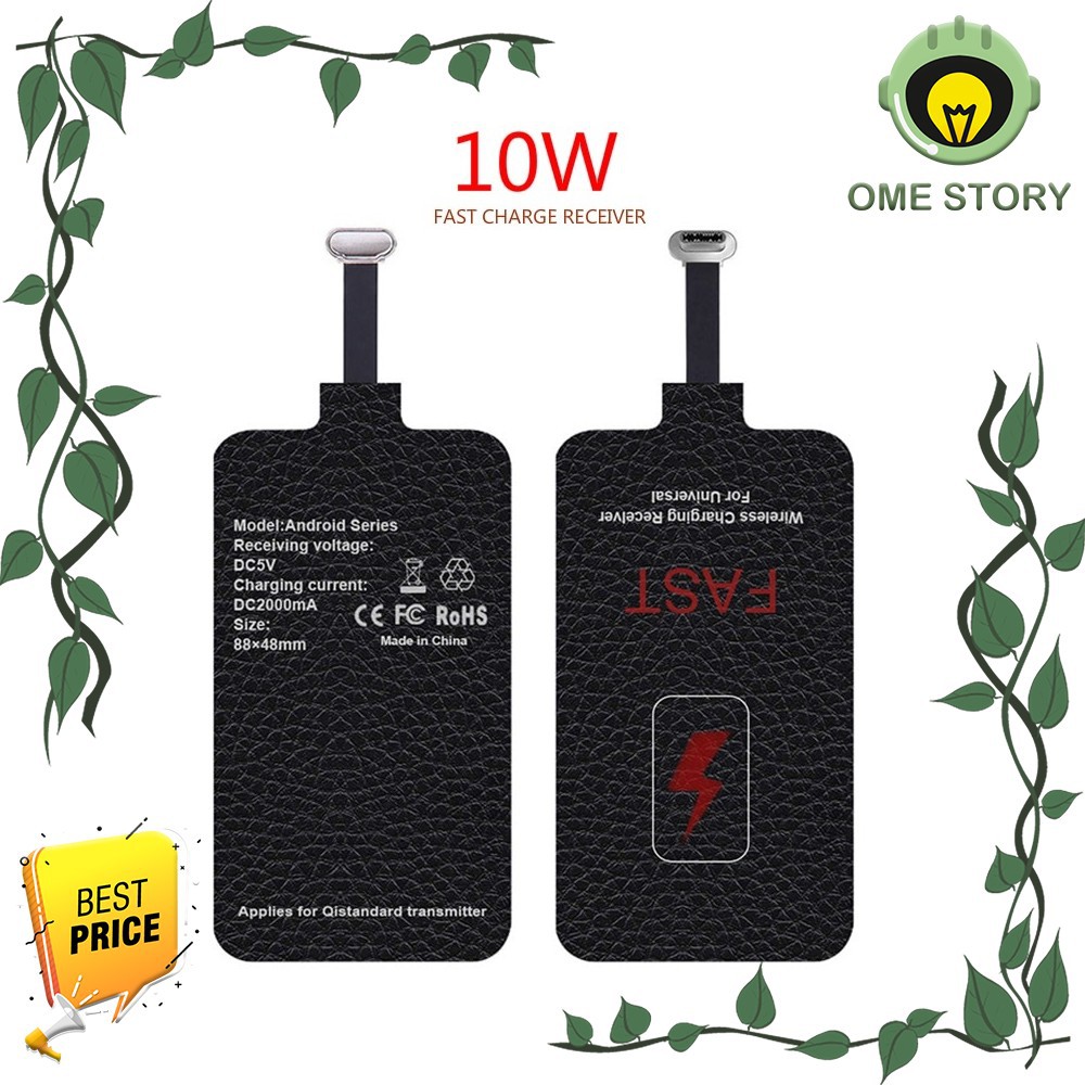 Receiver Fast Charging 10W 2A Wireless Charger Micro USB Type C Lightning Adapter IOS Android iPhone