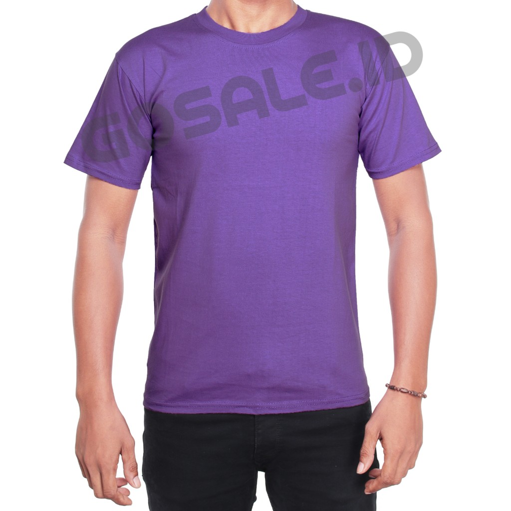 Kaos Katun/Cotton Polos Oblong Ungu Muda (UNGU PASTEL) Lengan Pendek