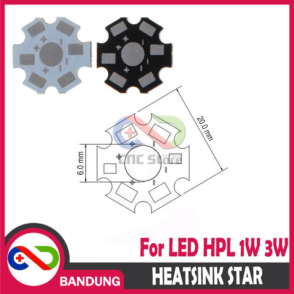 HEATSINK STAR ALMUNIUM PCB 1W 3W