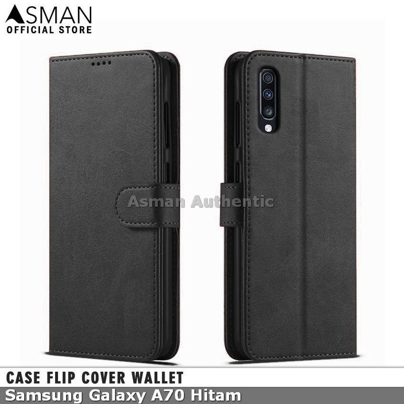 Case Samsung Galaxy A70 Leather Flip Cover Premium Edition