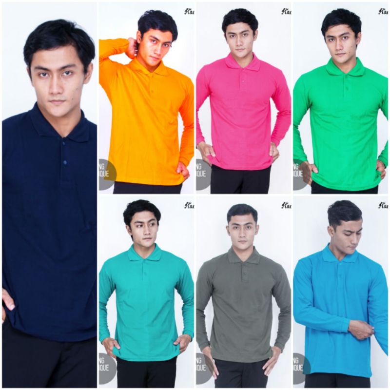 POLO SHIRT COTTON PIQUE PANJANG SERI WARNA 2