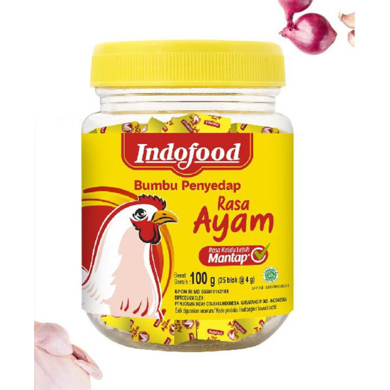 

Kaldu Blok Indofood Rasa Ayam 25blok/bumbu penyedap rasa ayam