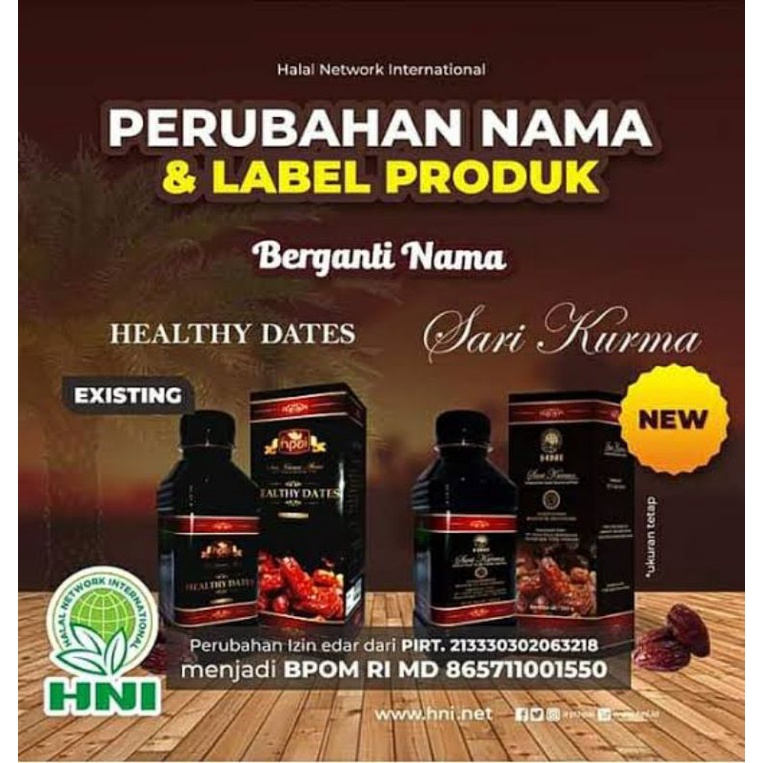 

Sari kurma HNI HPAI Dates syrup premium & sari kurma healthy dates - SARI KURMA PROMIL