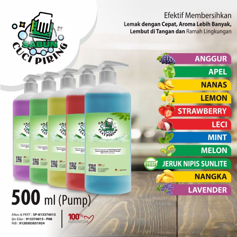 Sabun Cuci Piring aneka aroma kemassn pump 500 ml