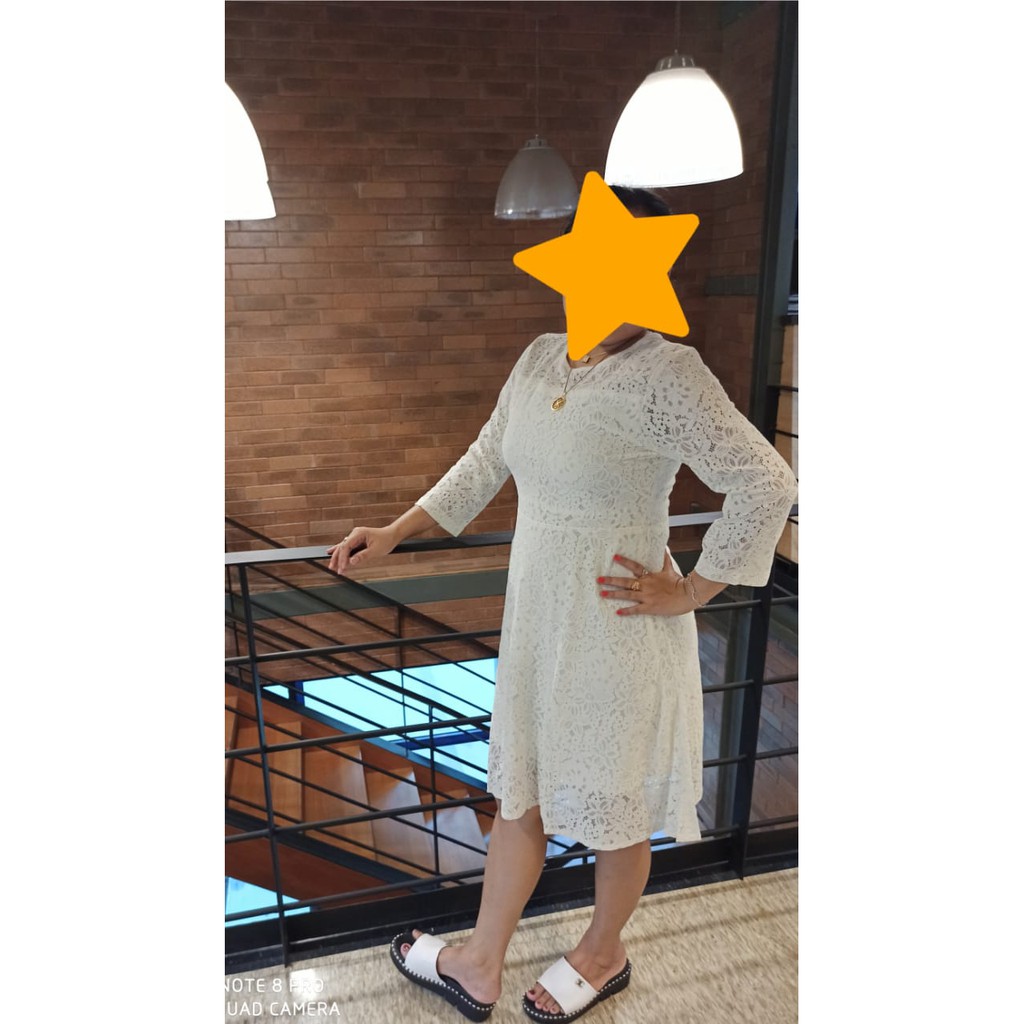 Dress Brokat/dress brukat putih pesta kondangan