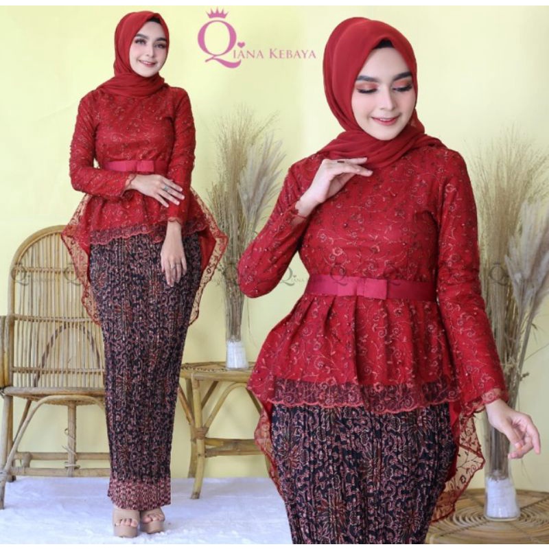 Kebaya aurora tulle 3D // kebaya pesta // kebaya pinguin // stelan kebaya