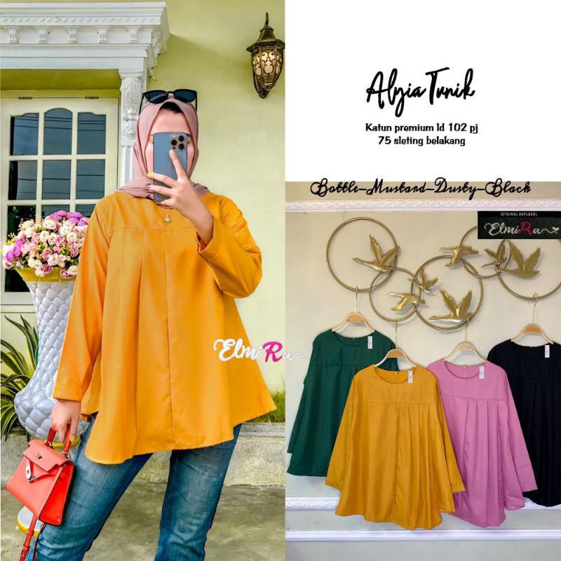 ALYIA TUNIK BY ELMIRA (TUNIK POLOS) Tunik wanita rekomended