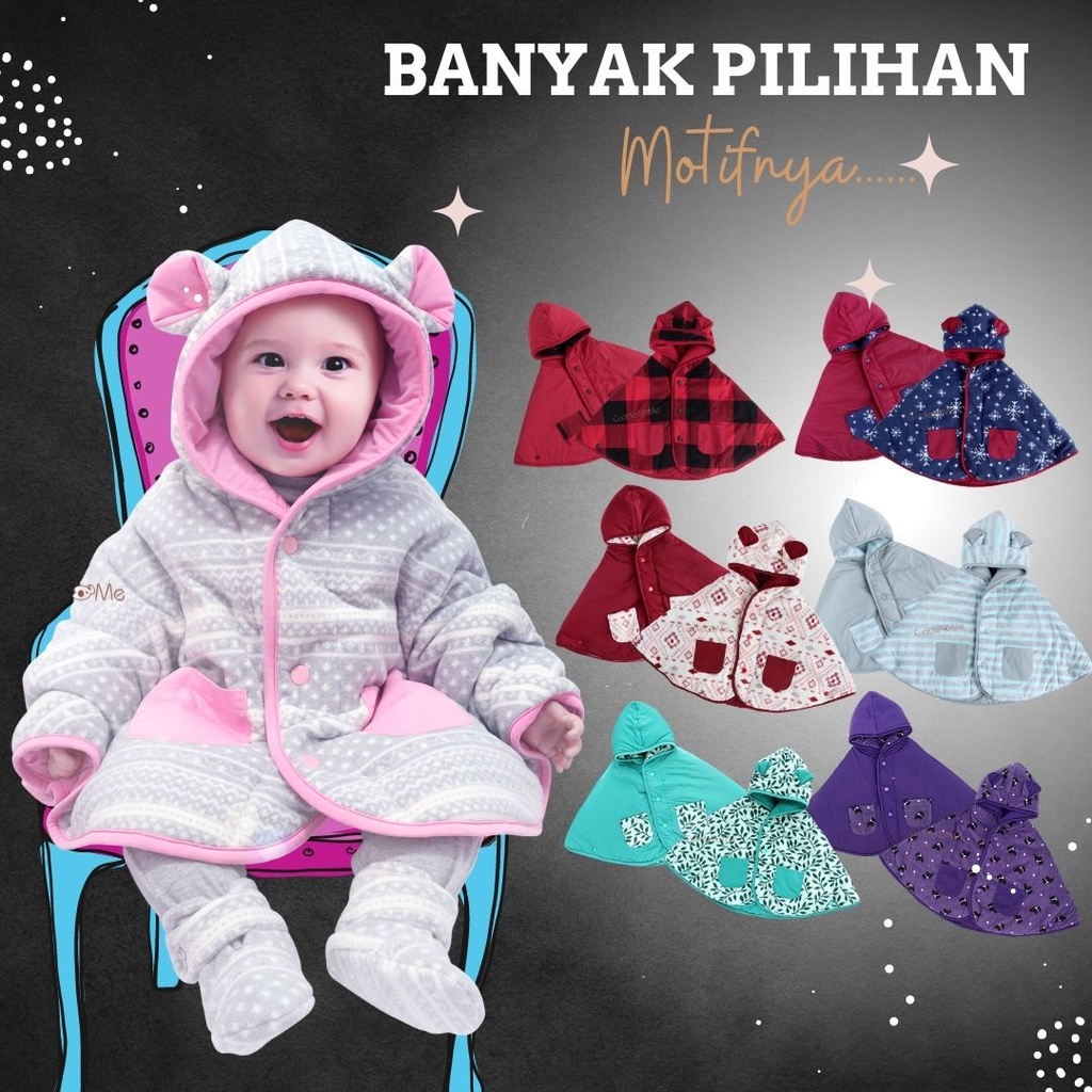 Cuddle Me Baby Cape Jaket selimut bayi (0- 3 tahun) mantel bolak balik tebal lembut bisa dipakai perempuan laki laki