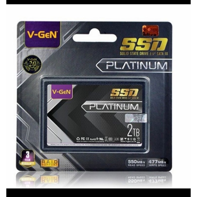 SSD 2TB V-GeN Platinum SATA III Solid State Drive 2.5&quot; HDD